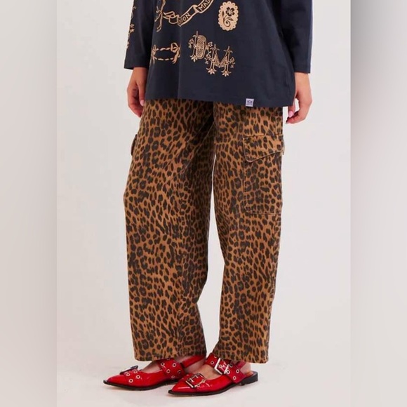 Damson Madder Denim - DAMSON MADDER Dion Leopard Cargo Pants Size UK 18/US 14 ~ NWT